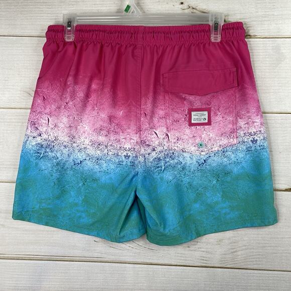 Ocean Current Mens Swim Shorts Sz L Pink Ombre 4-Way Stretch Mesh Lined NWT - Picture 9 of 13